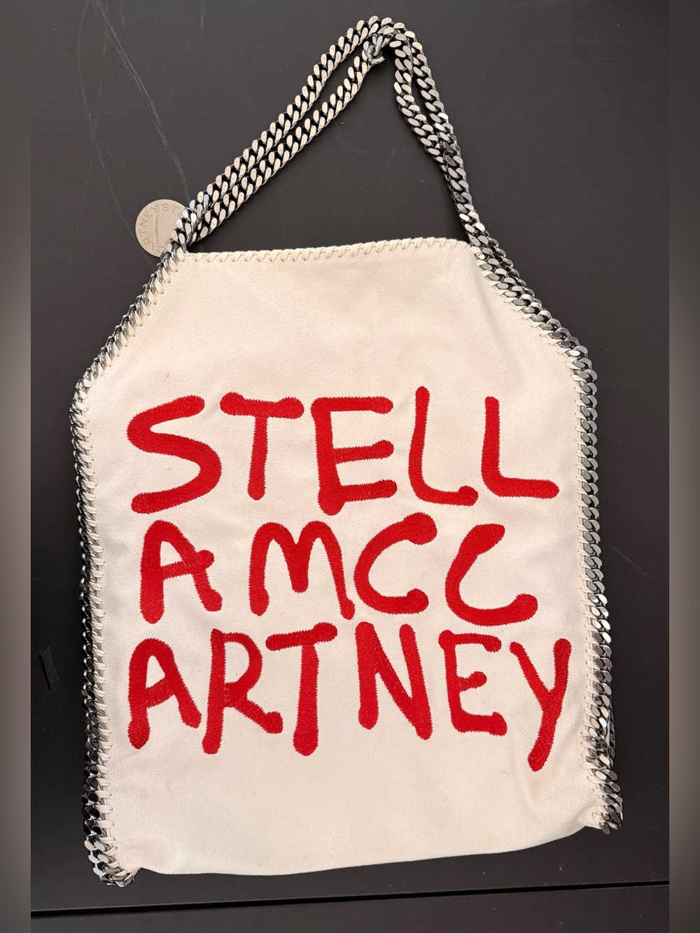 Stella McCartney x Ed Curtis White Tote with Bold Red Logo